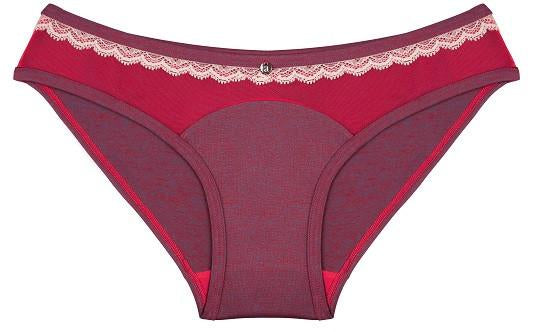 Marl Bikini Brief with Lace
