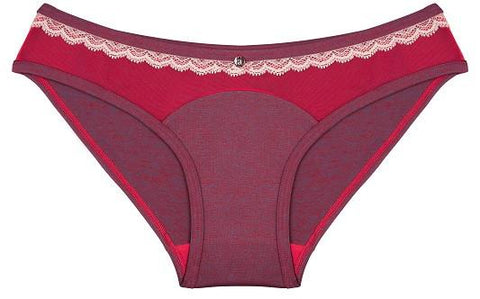 Marl Bikini Brief with Lace