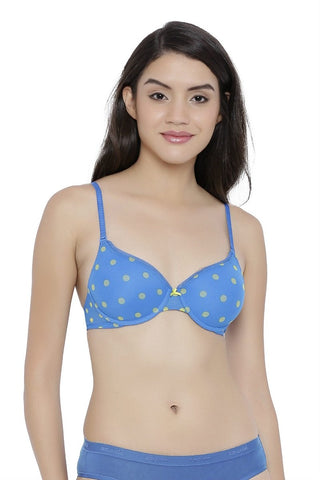 Buy Amante Night Shimmer Padded Underwired Front Closure Bra- Blue